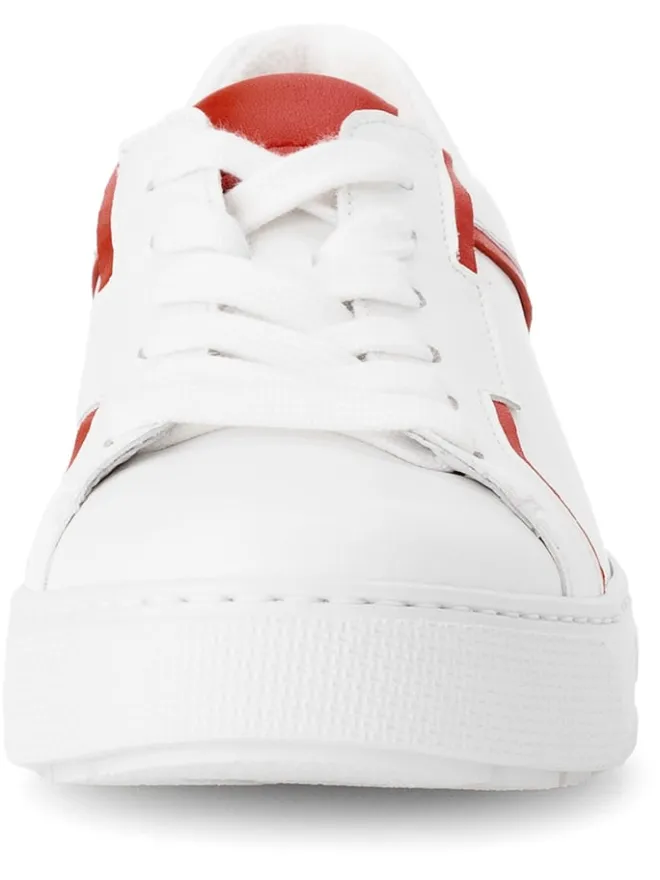 Gabor Sneakers^Leder-Sneakers in Weiß/ Rot
