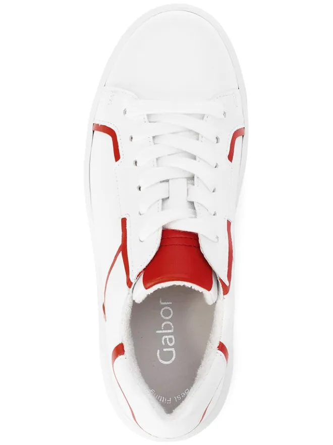 Gabor Sneakers^Leder-Sneakers in Weiß/ Rot