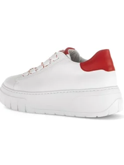 Gabor Sneakers^Leder-Sneakers in Weiß/ Rot
