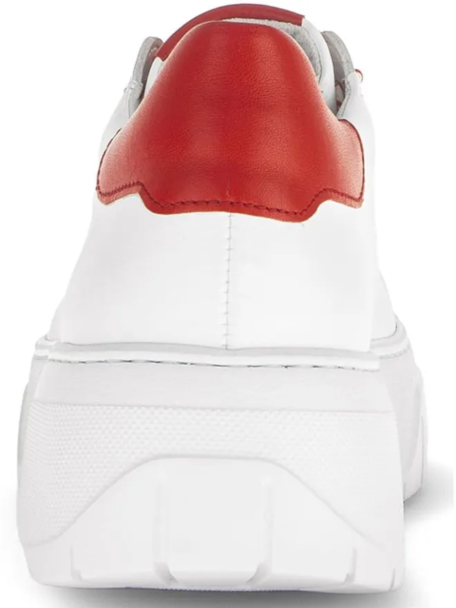 Gabor Sneakers^Leder-Sneakers in Weiß/ Rot