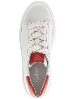 Gabor Sneakers^Leder-Sneakers in Weiß/ Rot