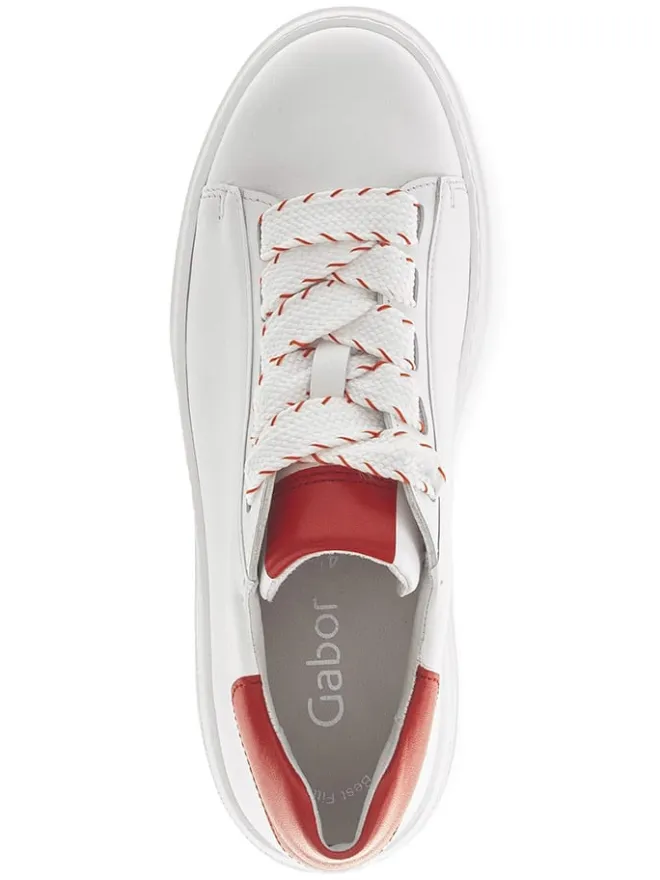 Gabor Sneakers^Leder-Sneakers in Weiß/ Rot