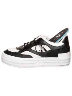Leder-Sneakers in Weiß/ Schwarz><noscript><img width=