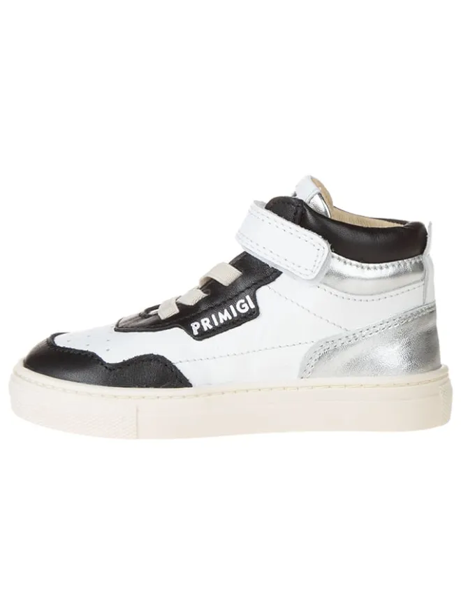 Primigi Sneakers^Leder-Sneakers in Weiß/ Schwarz/ Silber