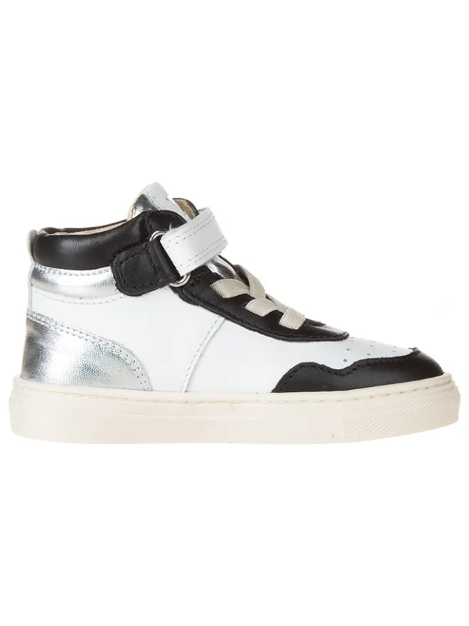 Primigi Sneakers^Leder-Sneakers in Weiß/ Schwarz/ Silber
