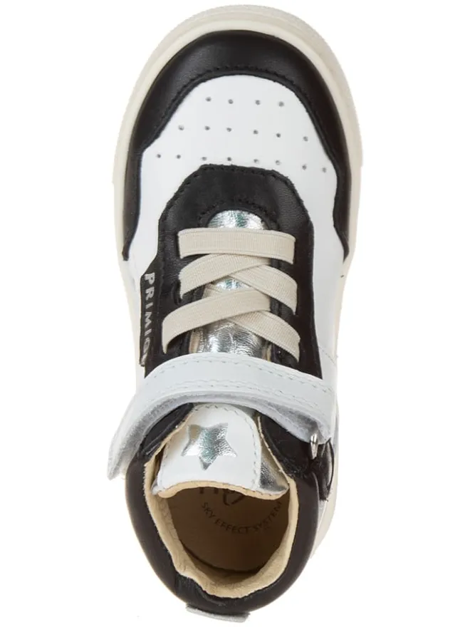 Primigi Sneakers^Leder-Sneakers in Weiß/ Schwarz/ Silber