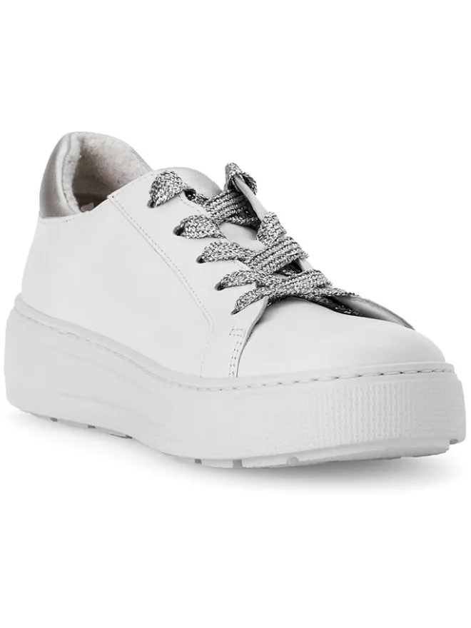 Leder-Sneakers in Weiß/ Silber>Gabor Sale