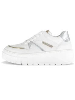 Gabor Sneakers^Leder-Sneakers in Weiß/ Silber