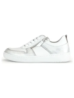 Leder-Sneakers in Weiß/ Silber>Gabor Online