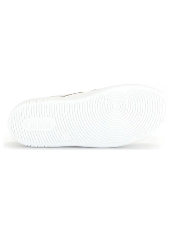 Leder-Sneakers in Weiß/ Silber>Gabor Online