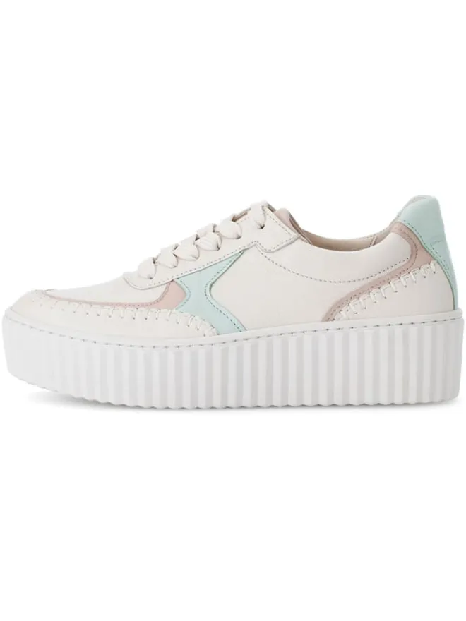 Gabor Sneakers^Leder-Sneakers in Weiß/ Türkis/ Rosa