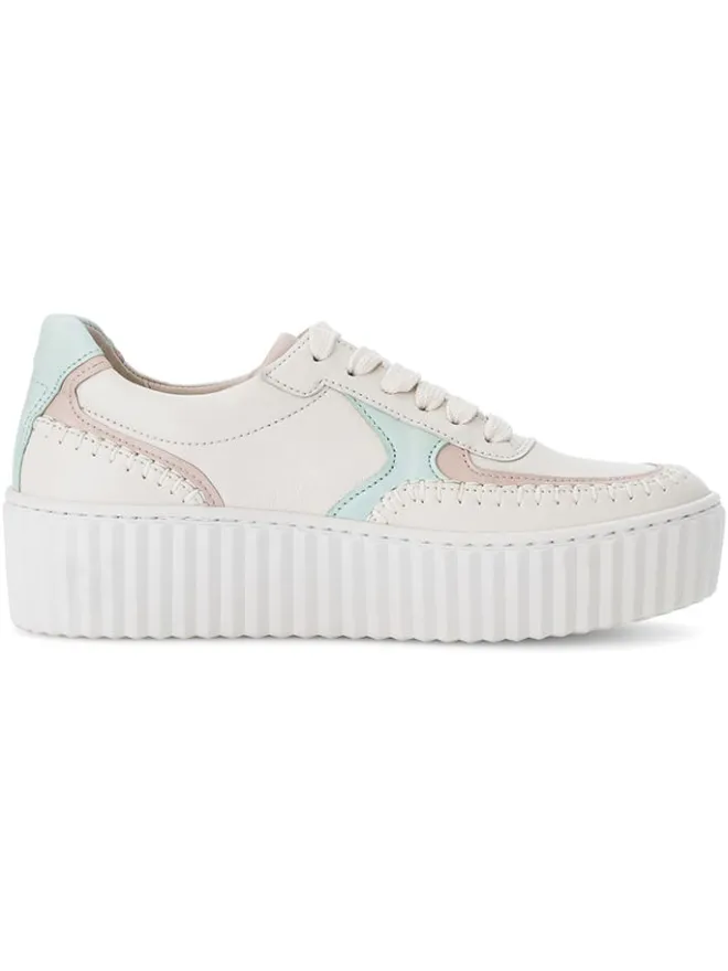 Gabor Sneakers^Leder-Sneakers in Weiß/ Türkis/ Rosa