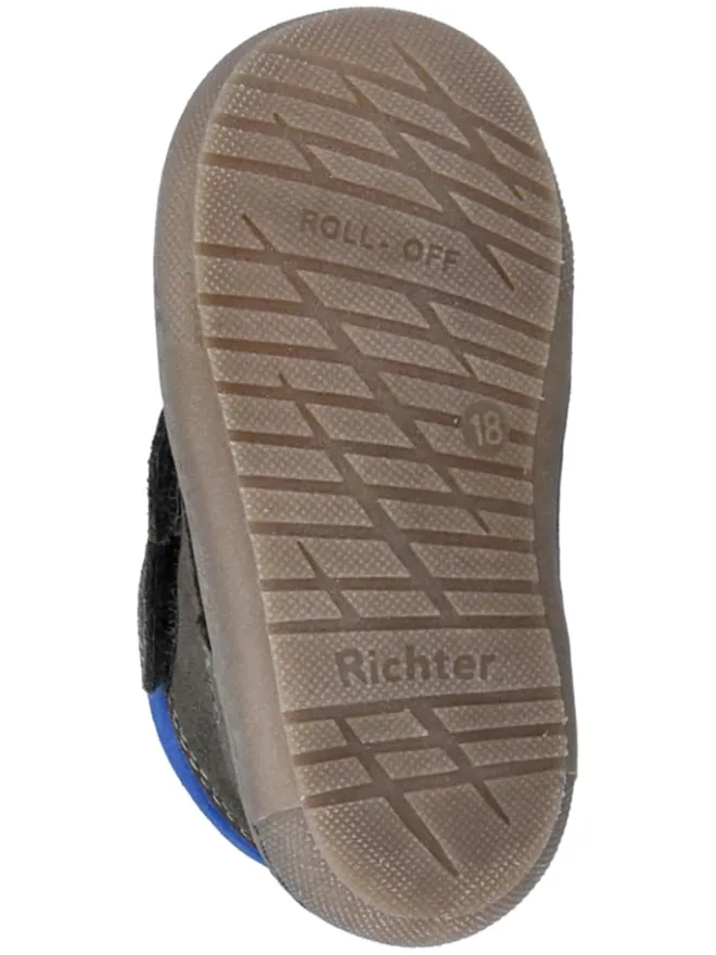 Leder-Sneakers "Maxi" in Anthrazit/ Blau>Richter Shoes