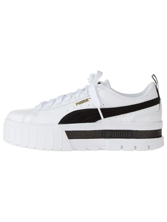 Leder-Sneakers "Mayze" in Weiß/ Schwarz>Puma Hot