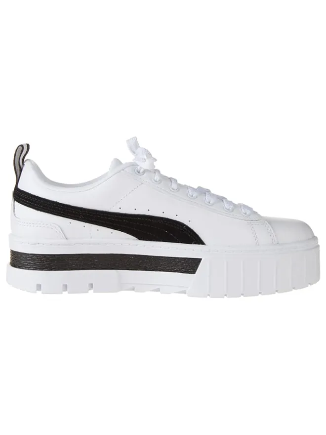 Leder-Sneakers "Mayze" in Weiß/ Schwarz>Puma Hot