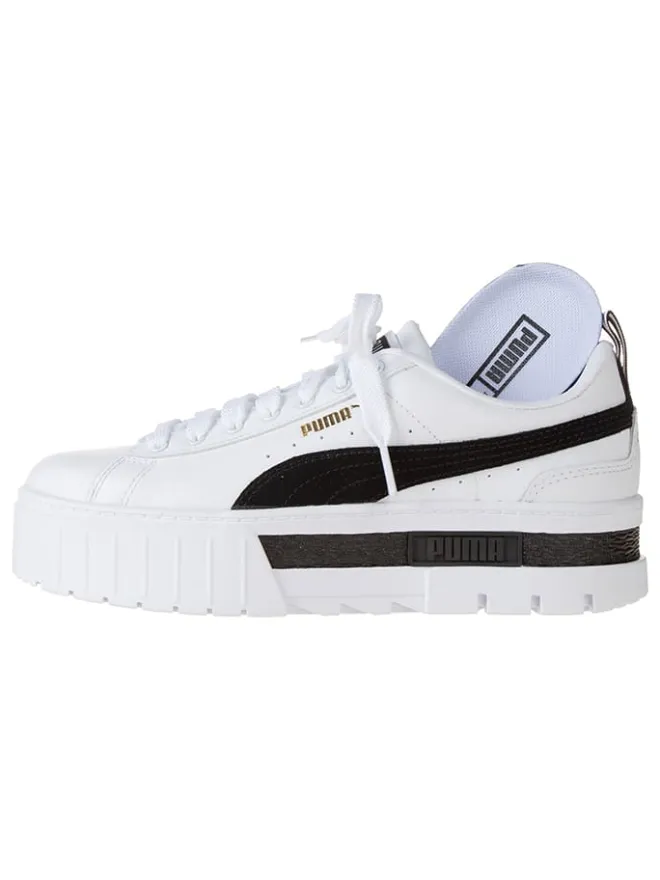 Leder-Sneakers "Mayze" in Weiß/ Schwarz>Puma Hot