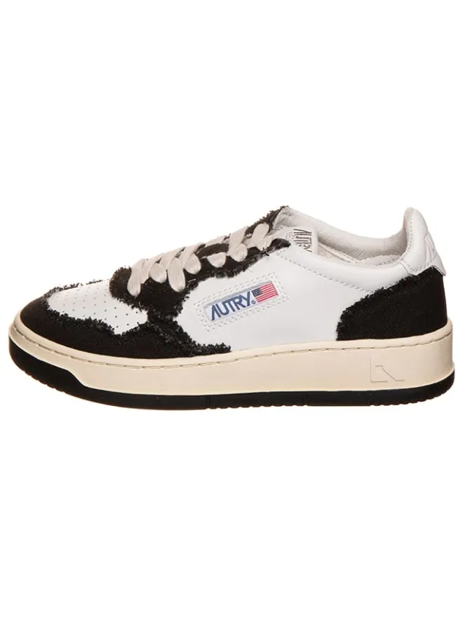 Leder-Sneakers "Medalist" in Weiß/ Schwarz>AUTRY Clearance