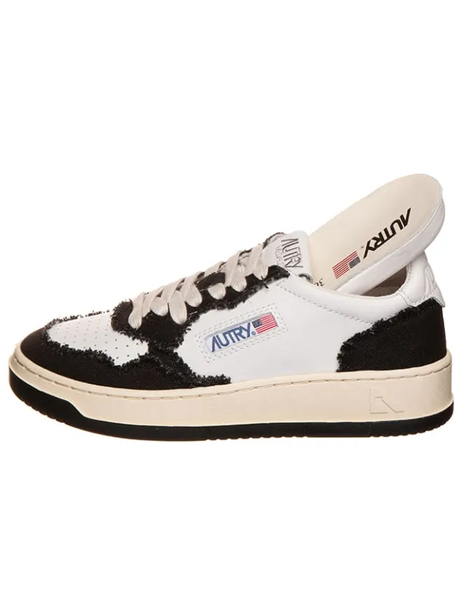 Leder-Sneakers "Medalist" in Weiß/ Schwarz>AUTRY Clearance