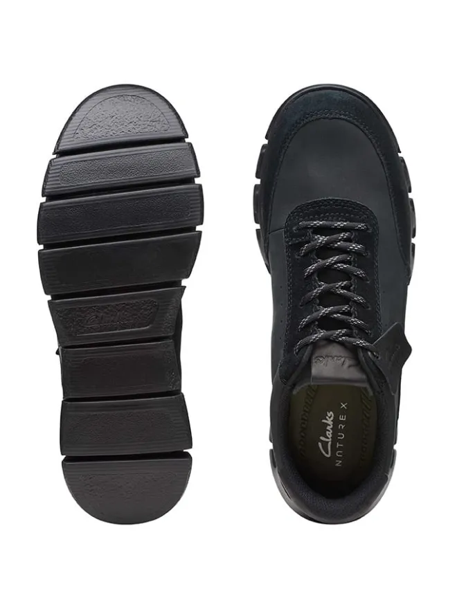 Clarks Sneakers^Leder-Sneakers "Nature X One" in Schwarz