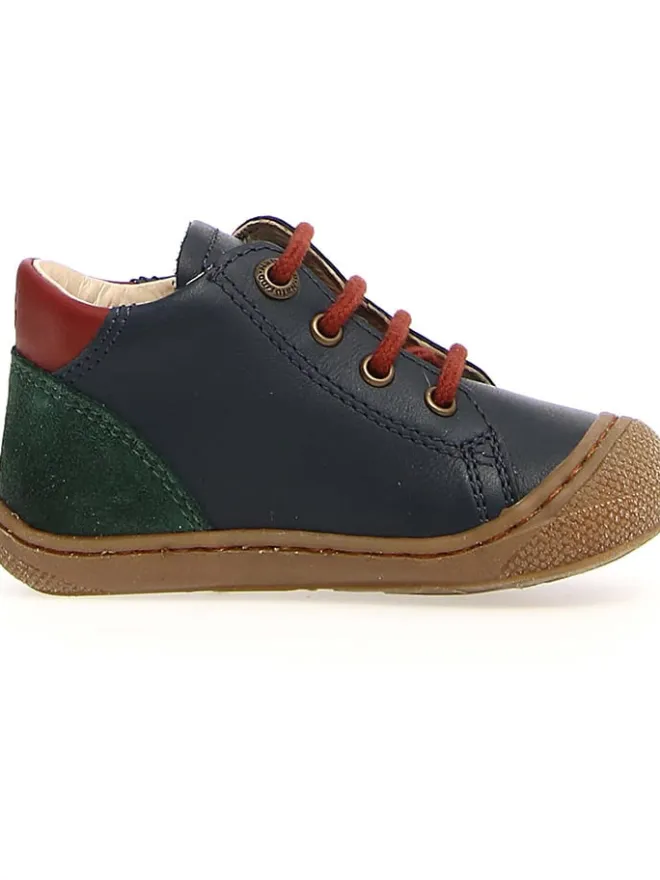 Leder-Sneakers "Romy" in Dunkelgrün/ Dunkelblau/ Rot>Naturino Best