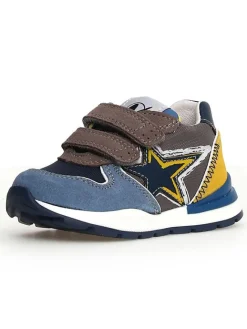 Naturino Sneakers^Leder-Sneakers "Roy" in Blau/ Gelb/ Hellbraun