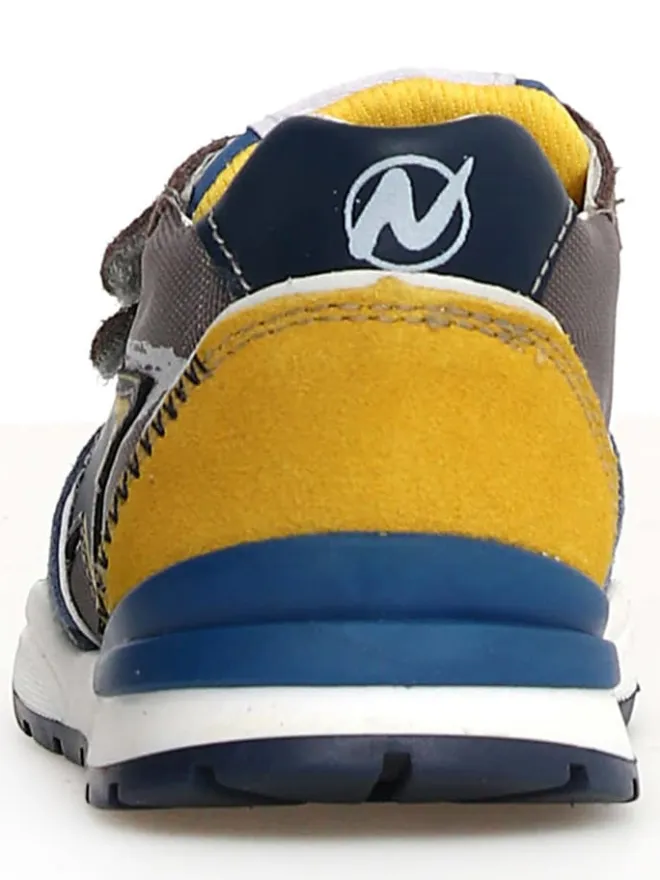 Naturino Sneakers^Leder-Sneakers "Roy" in Blau/ Gelb/ Hellbraun