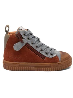 bisgaard Sneakers·Sneakers High^Leder-Sneakers "Ryan" in Hellbraun/ Grau