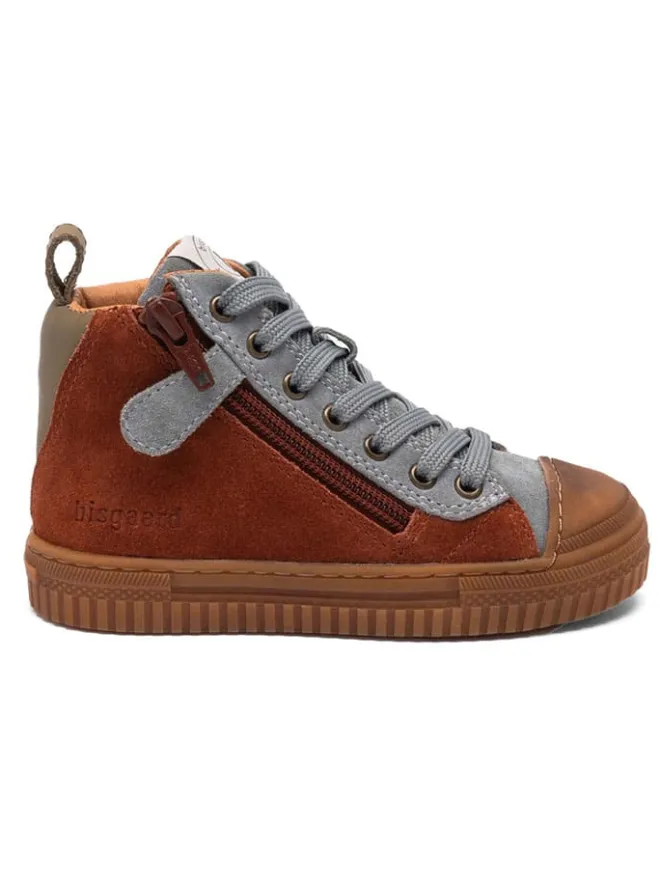 bisgaard Sneakers·Sneakers High^Leder-Sneakers "Ryan" in Hellbraun/ Grau