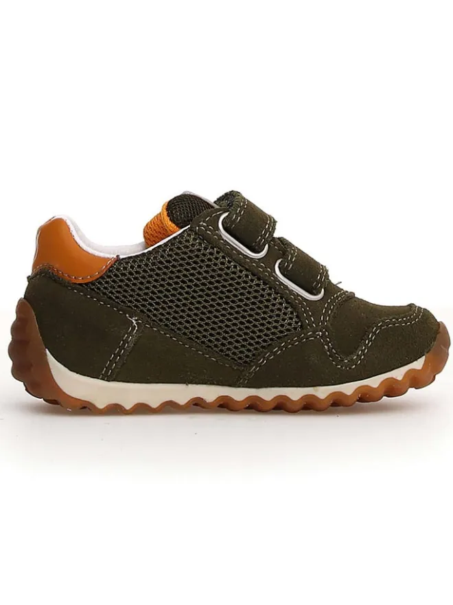 Leder-Sneakers "Sammy 2" in Khaki/ Orange>Naturino New