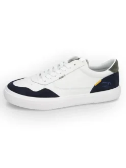 Camel Active Sneakers^Leder-Sneakers "Sand" in Weiß/ Dunkelblau