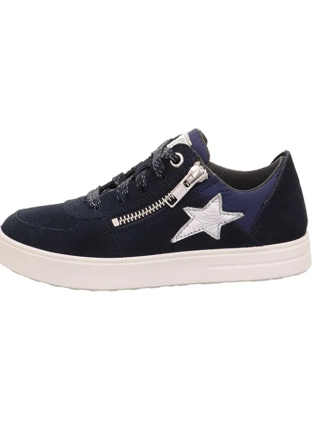 Leder-Sneakers "Stella" in Schwarz/ Dunkelblau>superfit Outlet