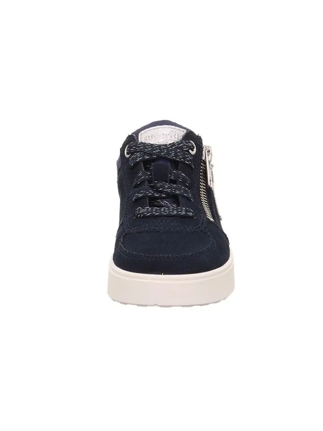 Leder-Sneakers "Stella" in Schwarz/ Dunkelblau>superfit Outlet