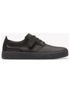 Clarks Schnürschuhe^Leder-Sneakers "Street hill Lace" in Schwarz