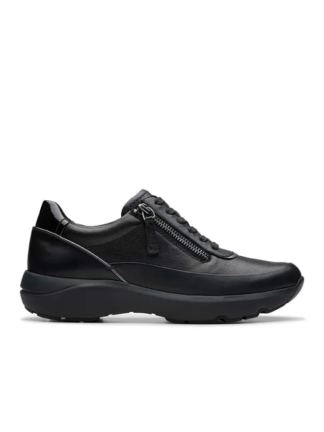 Leder-Sneakers "Tivoli Zip" in Schwarz>Clarks New