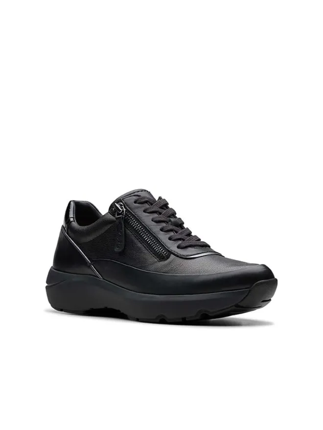 Leder-Sneakers "Tivoli Zip" in Schwarz>Clarks New