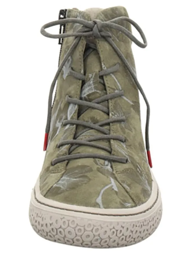 Think! Schnürschuhe^Leder-Sneakers "Tjub" in Khaki