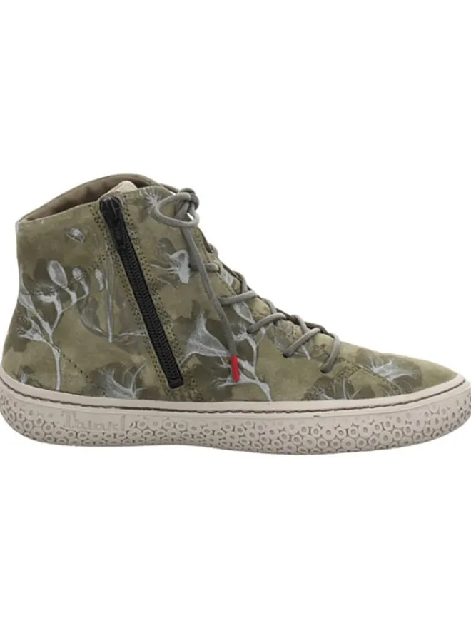 Think! Schnürschuhe^Leder-Sneakers "Tjub" in Khaki