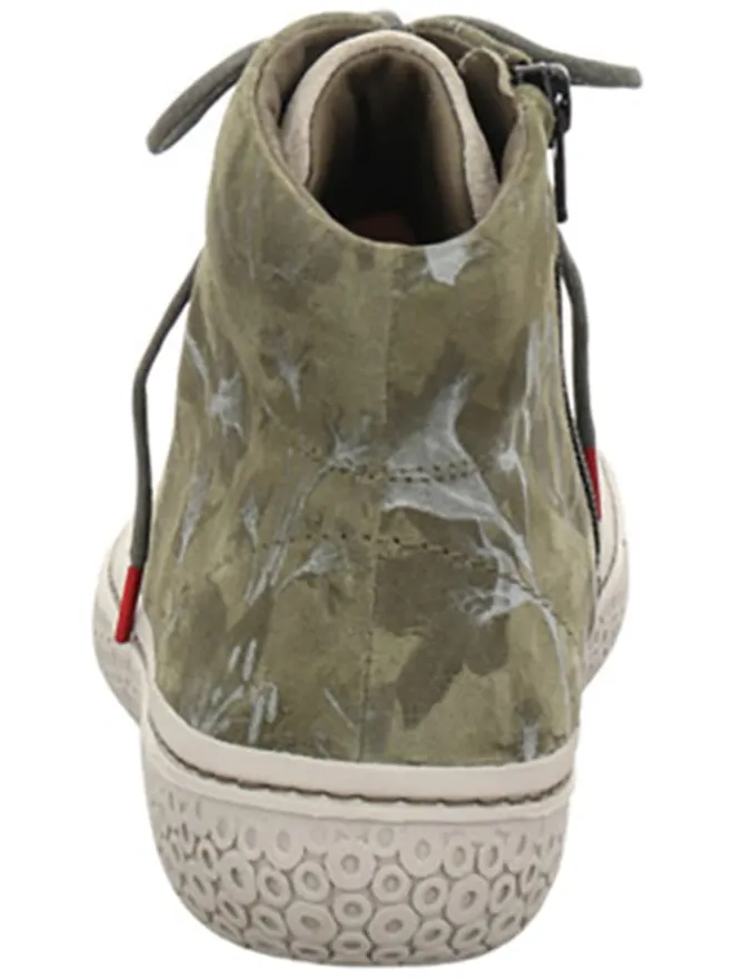 Think! Schnürschuhe^Leder-Sneakers "Tjub" in Khaki