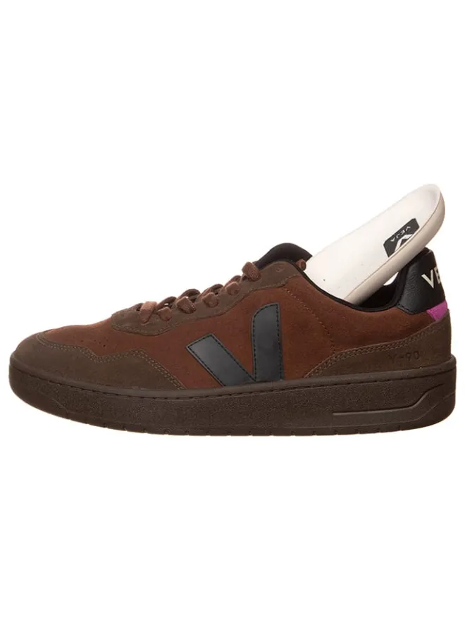 Leder-Sneakers "V 90" in Braun/ Schwarz>Veja Online