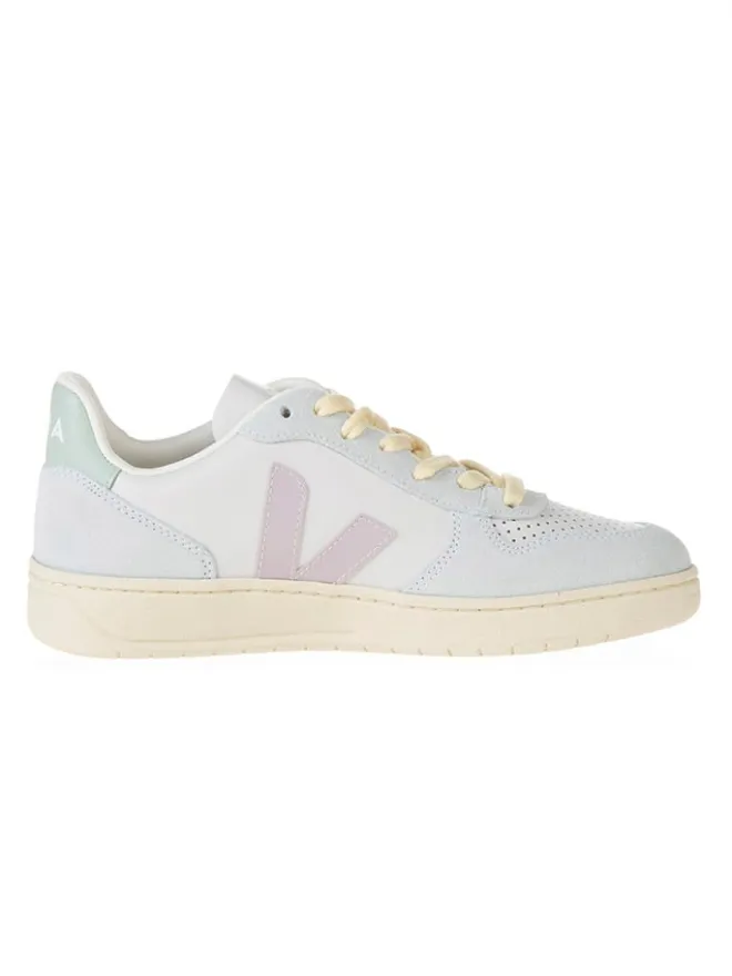 Veja Sneakers^Leder-Sneakers "V 10" in Türkis/ Rosa/ Grün