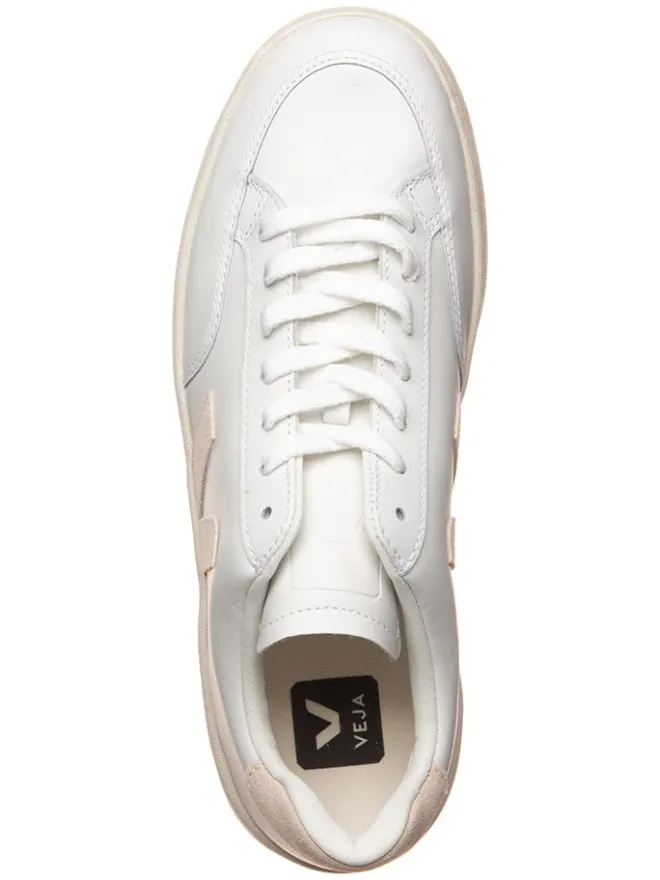 Leder-Sneakers "V 12" in Weiß/ Beige>Veja Outlet