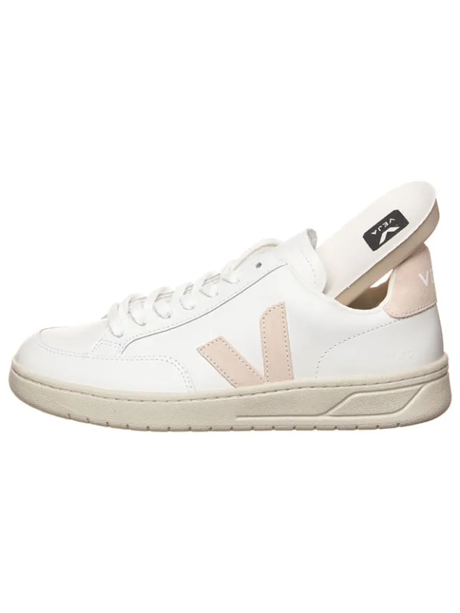 Leder-Sneakers "V 12" in Weiß/ Beige>Veja Outlet
