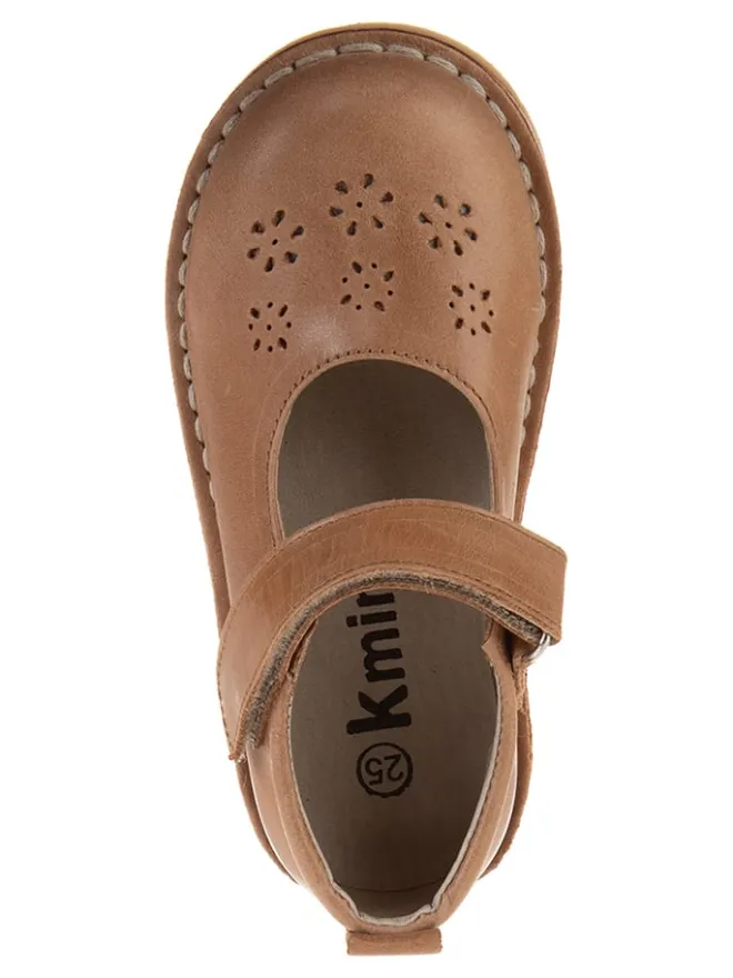 kmins Halbschuhe|Ballerinas^Leder-Spangenballerinas in Hellbraun