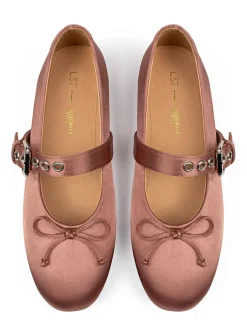 Leder-Spangenballerinas in Pink><noscript><img width=