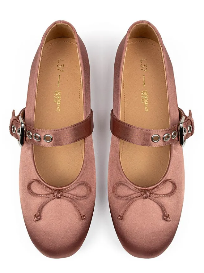 Leder-Spangenballerinas in Pink>loft37 New