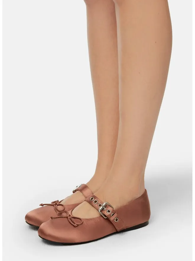Leder-Spangenballerinas in Pink>loft37 New