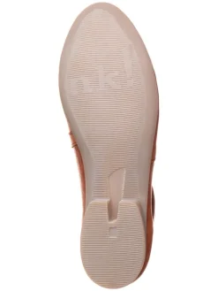 Think! Ballerinas^Leder-Spangenballerinas in Cognac
