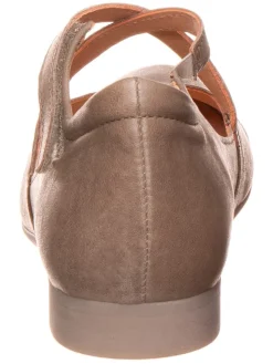 Think! Ballerinas^Leder-Spangenballerinas in Hellbraun