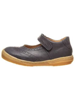 POM POM Ballerinas^Leder-Spangenballerinas in Dunkelblau