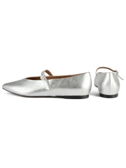 loft37 Ballerinas^Leder-Spangenballerinas in Silber